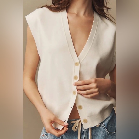 NWT Anthropologie Maeve Slouchy Cardigan Sweater in Ivory, XL - Picture 2 of 10